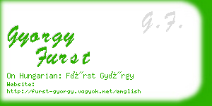 gyorgy furst business card